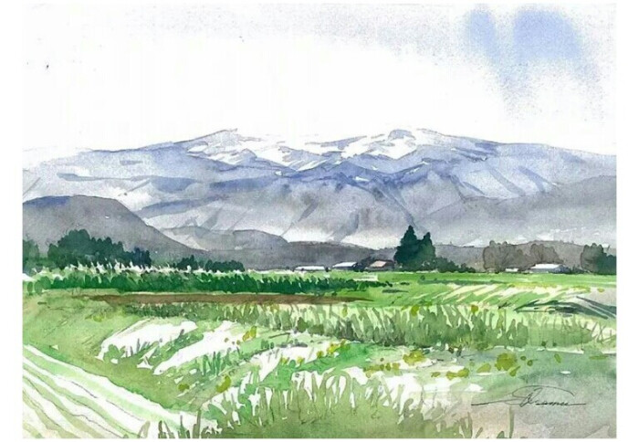 日本画家柴田治 水彩风景速写(侵删致歉)