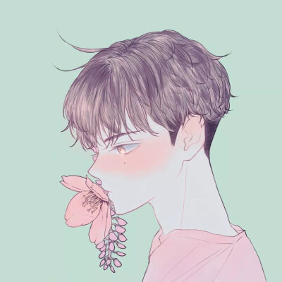 快看动漫情侣男生头像描述 : (嘴上含你的花)〖高清〗〖原图〗〖转发
