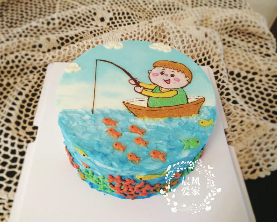 晨风爱家的蛋糕～钓鱼的男孩