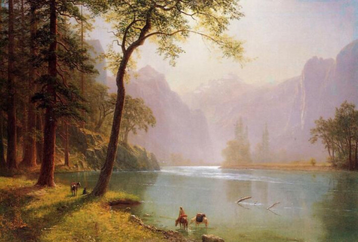 德裔美国风景画家 albert bierstadt(阿尔伯特·比尔施塔特)油画作品