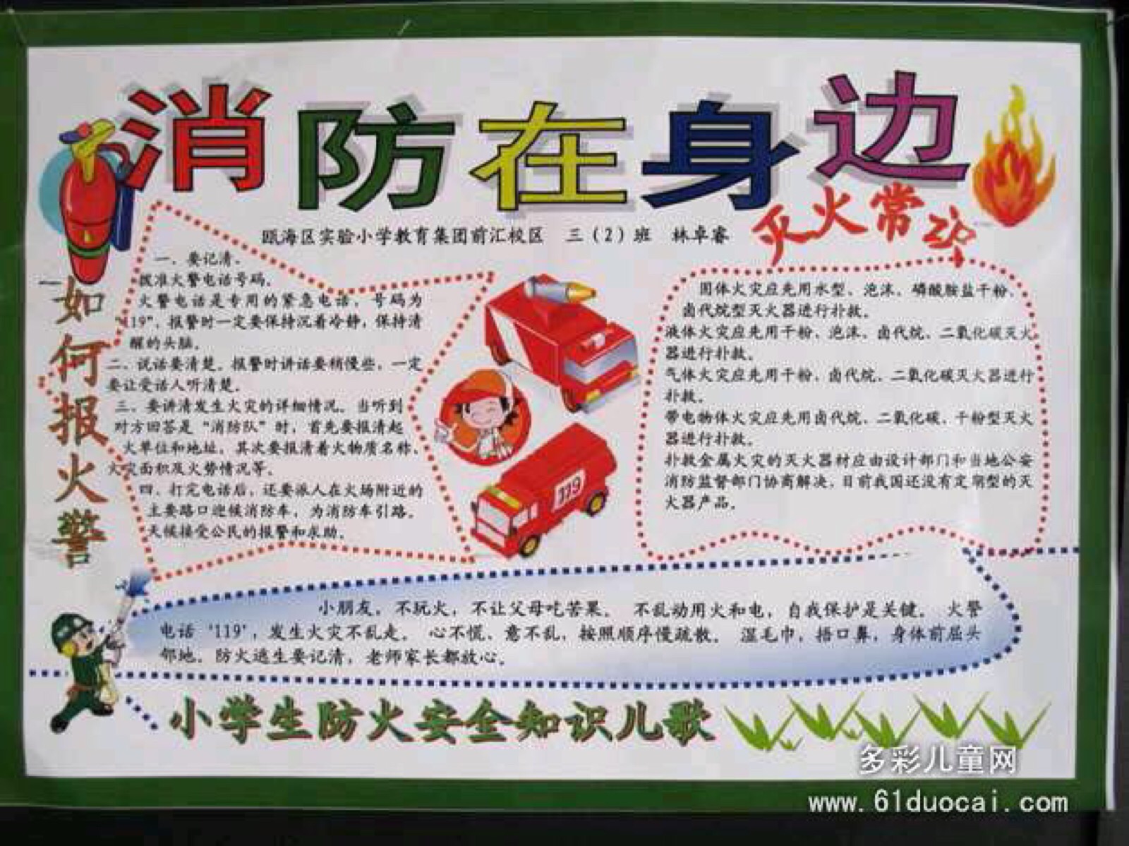 消防安全手抄报