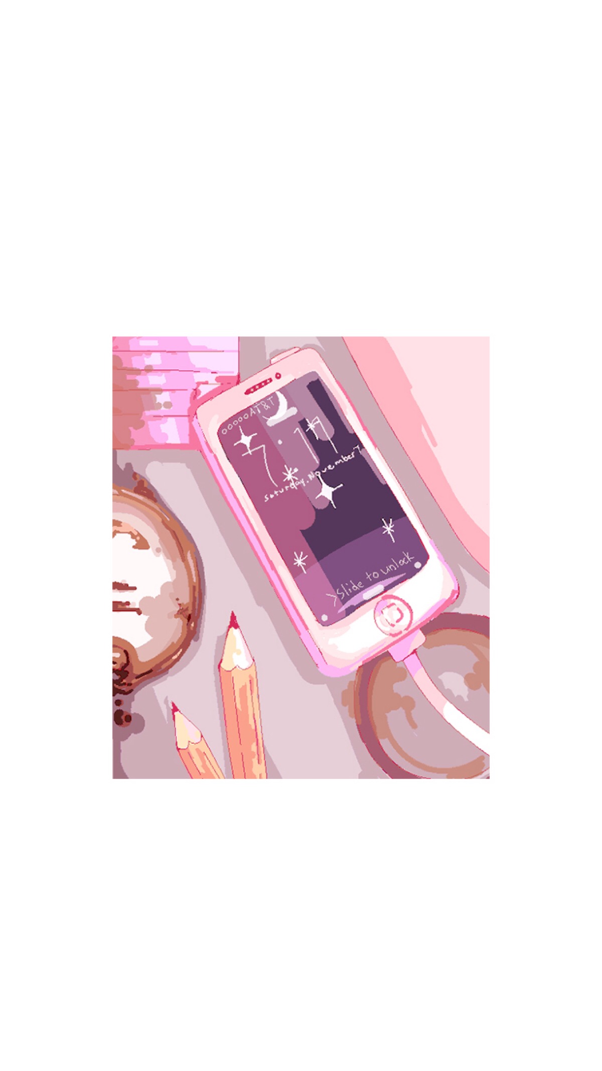 壁纸 白边 少女心