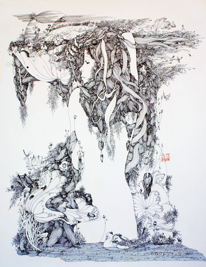 线如行云心如丝 郭玉川线描艺术展