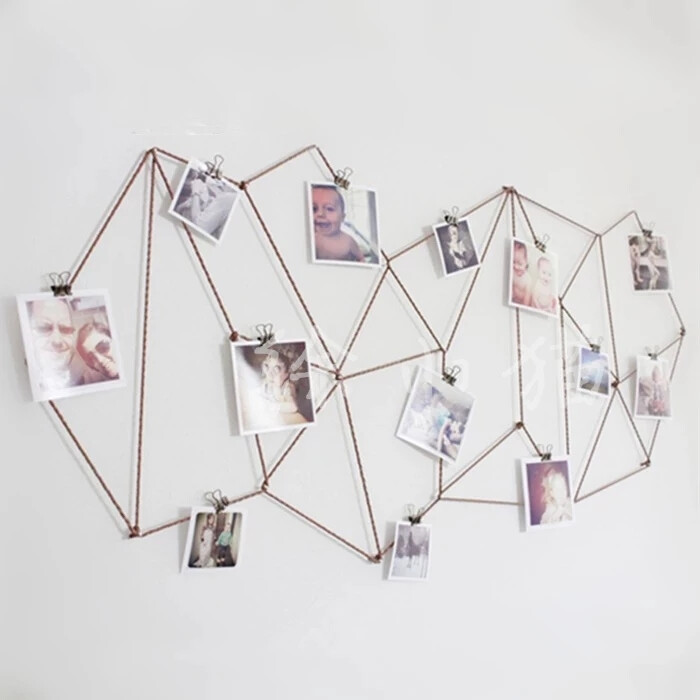 几何创意简约现代个性DIY麻绳照片墙相片墙饰