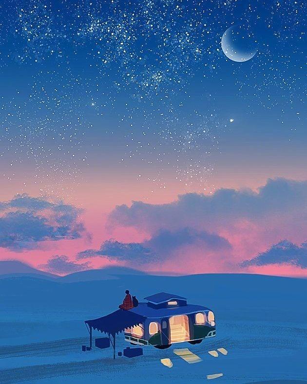 手机壁纸 风景 一人一猫足矣