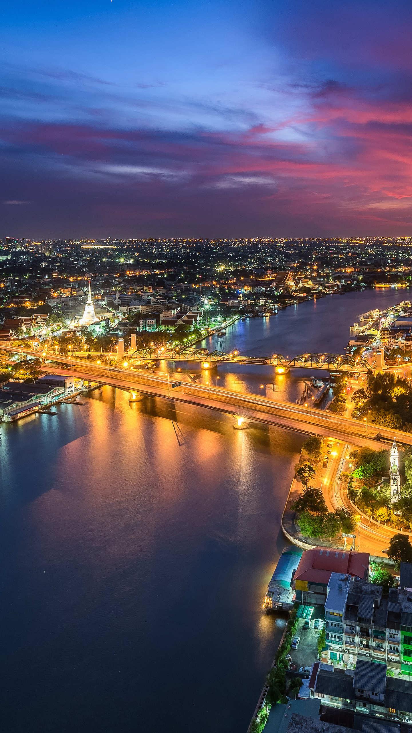 壁纸 风景 泰国 湄南河夜景