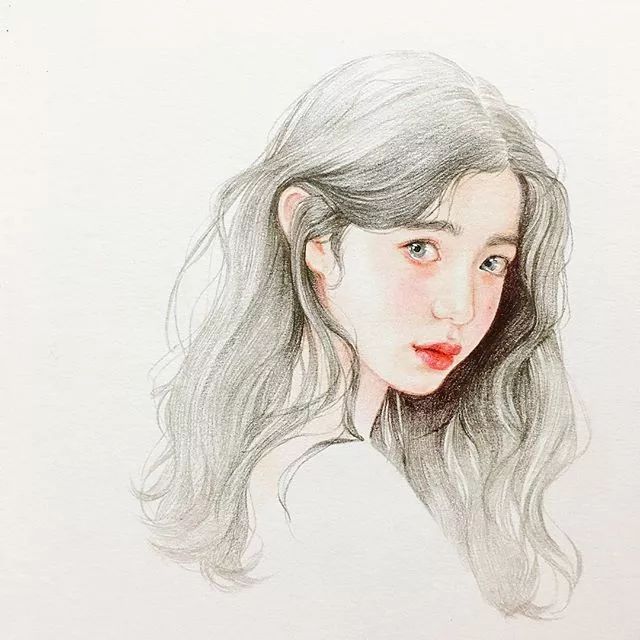 彩铅,人物,头像,女生,图片来自