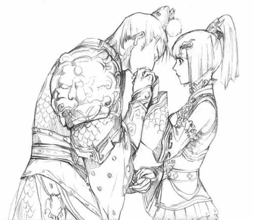 古风情侣#线稿