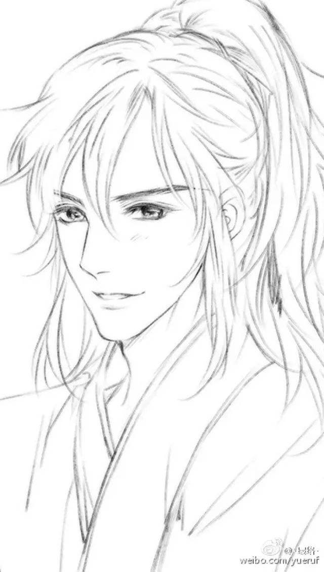 古风美男#线稿
