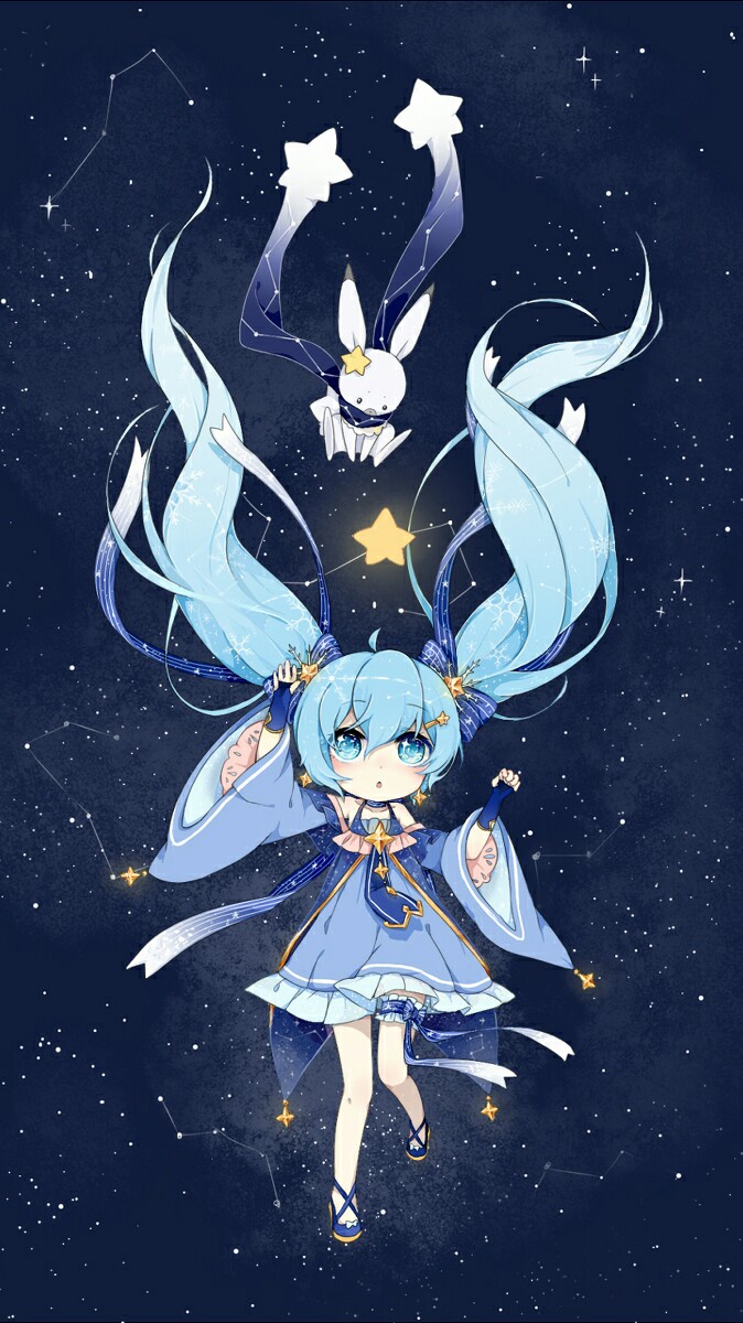 初音未来 原创 插画 q版 v家 洛天依 乐正凌 言和 歌姬 壁纸 高清 u家