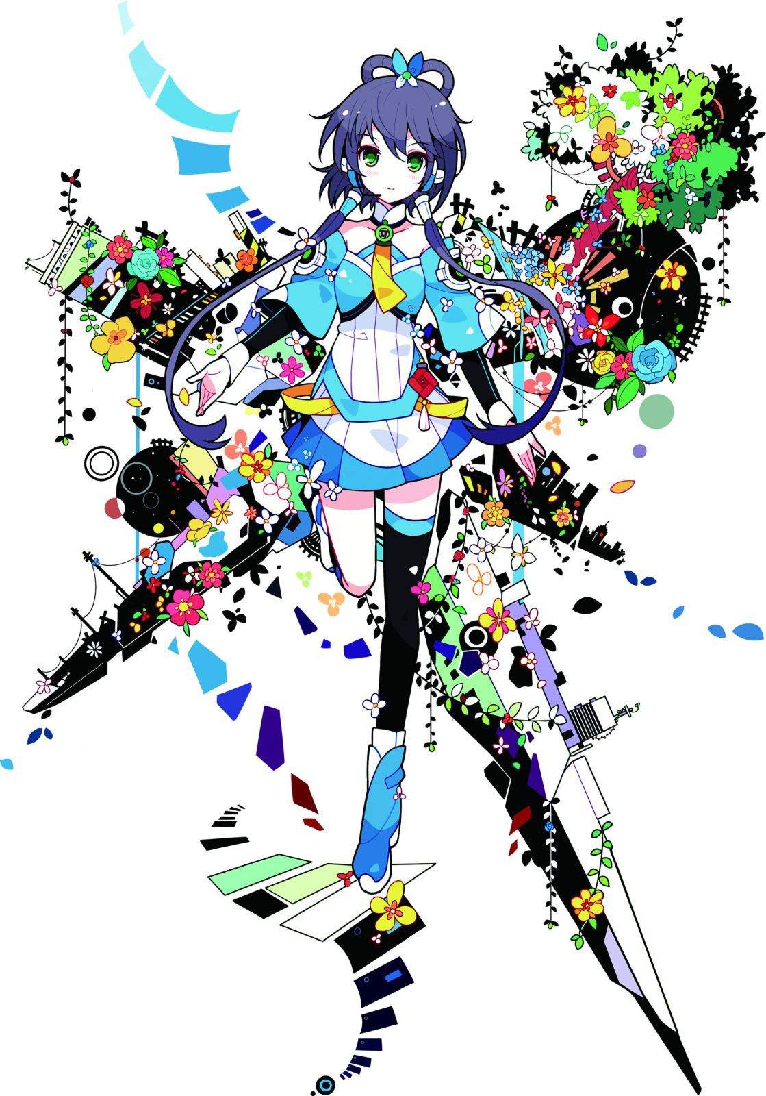 初音未来 原创 插画 q版 v家 洛天依 乐正凌 言和 歌姬 壁纸 高清 u家