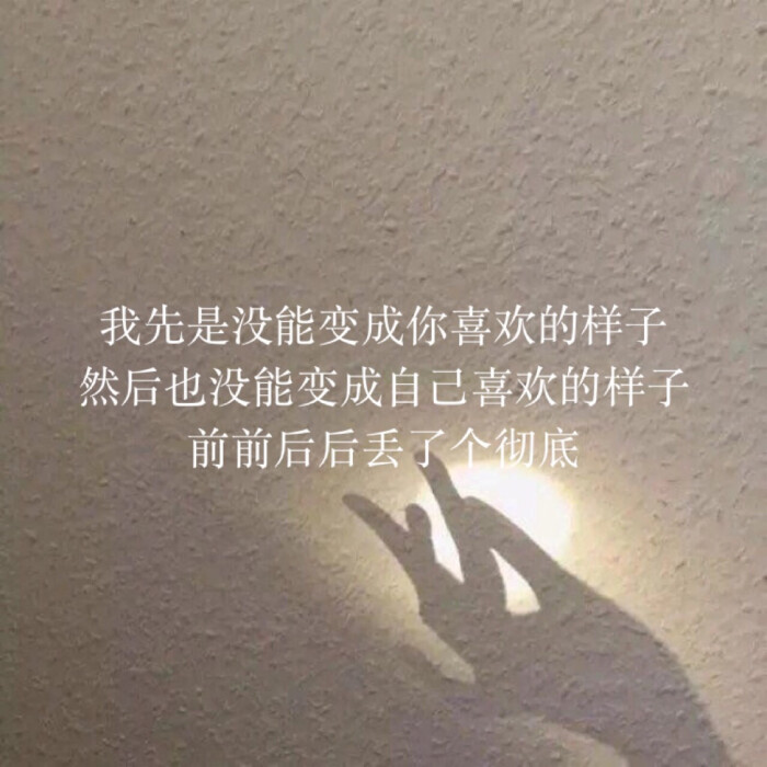 我先是没能变成你喜欢的样子然后也没能变成自己喜欢的样子前前后后丢