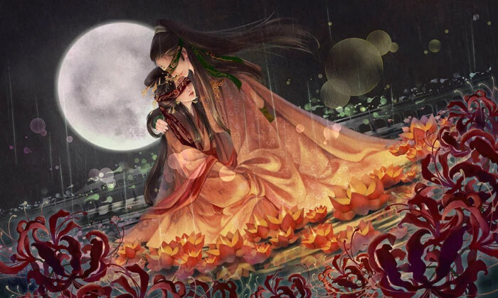 彼岸花,开一千年,落一千年,花叶永不相见.情不为因果,缘注定生死.