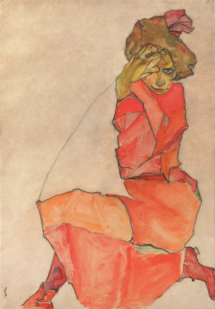 埃贡 席勒 egon schiele 维也纳分离派师从克里姆特奥地利绘画巨子