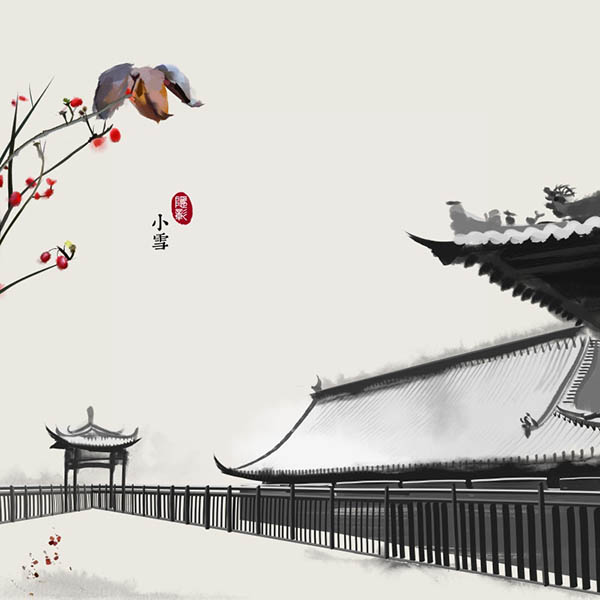 意境古典禅意24节气古风水墨画中式中国风古风插画