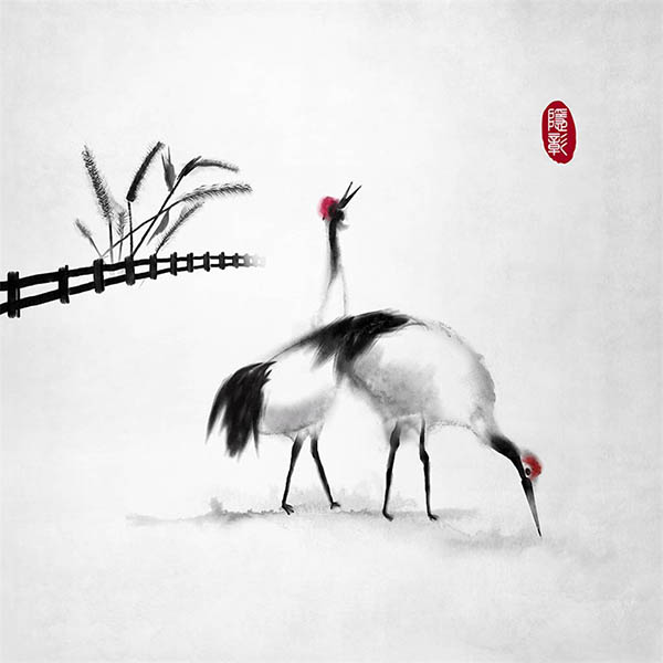 意境古典禅意24节气古风水墨画中式中国风古风插画