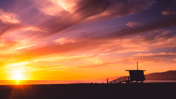 唯美的夕阳落日风景图片高清宽屏壁纸.