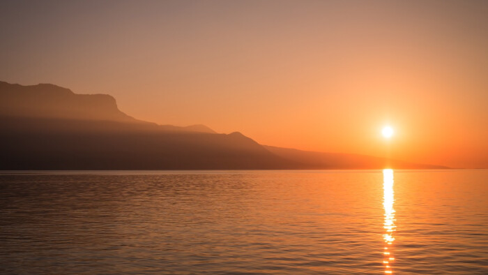 唯美的夕阳落日风景图片高清宽屏壁纸.