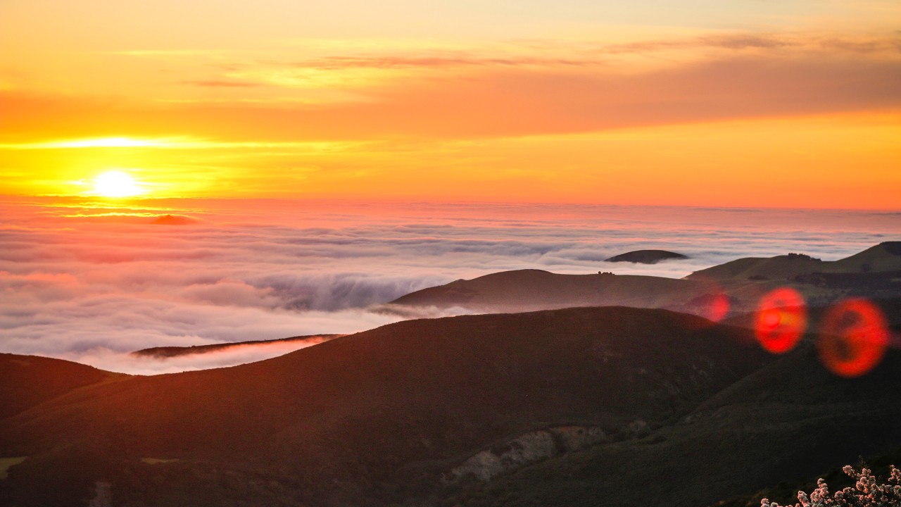 唯美的夕阳落日风景图片高清宽屏壁纸.