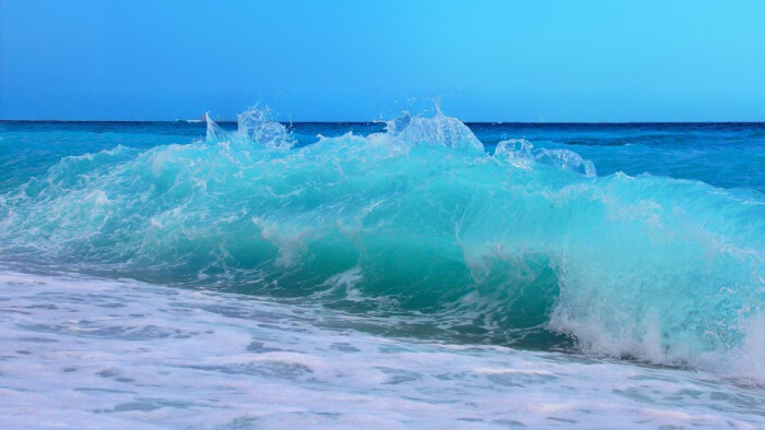 汹涌的海浪风景图片高清宽屏壁纸.