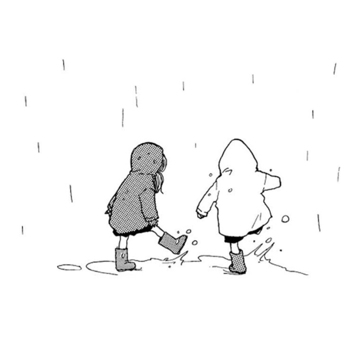 一起淋雨一起玩水吧