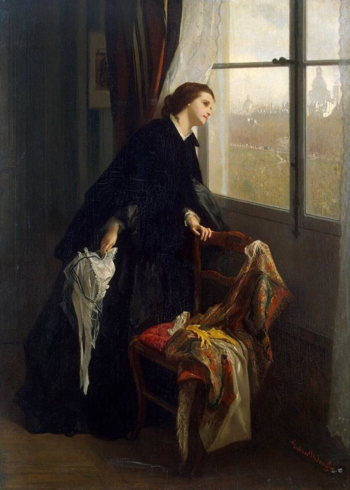 19世纪比利时画家gustave leonard de jonghe的油画.
