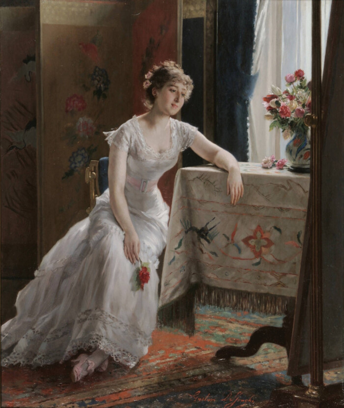 19世纪比利时画家gustave leonard de jonghe的油画.
