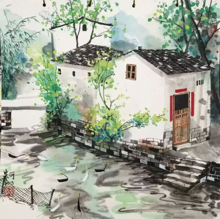 写意,风景,水墨,图片来自
