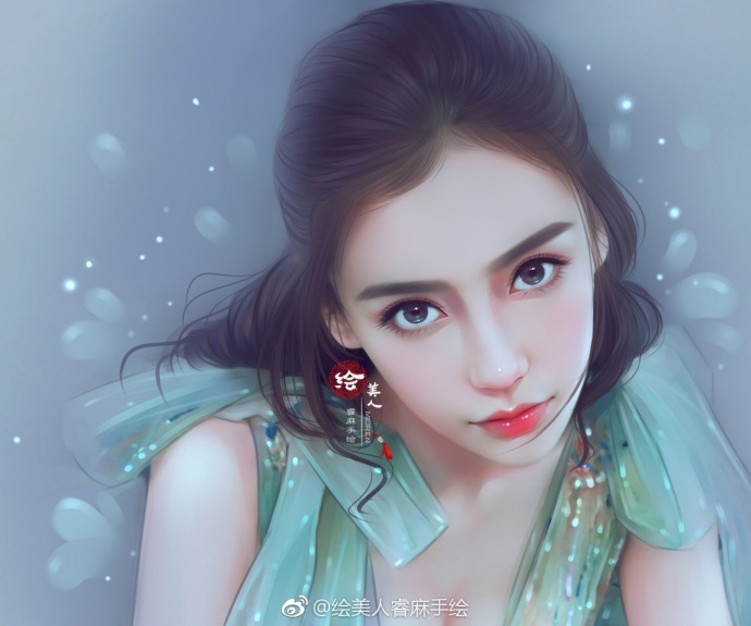 微博:绘美人睿麻手绘 ~~以后持续更新 有空就画 杨颖 angelababy美图