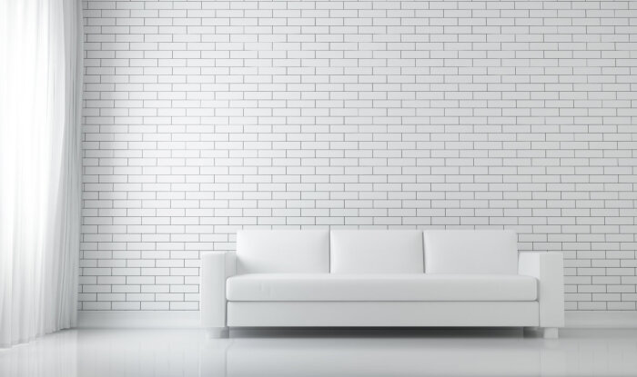 放松的白色房间的3d插图,放松的概念. .