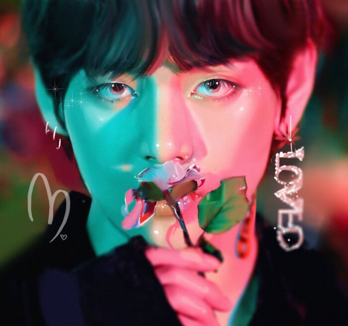 v 金泰亨 bts 防弹少年团 饭绘 《singularity》