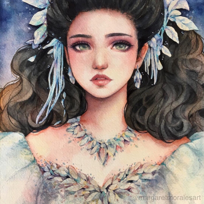 水彩 人物绘画 插画 插画师ins@ margaretmoralesart