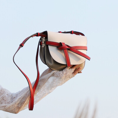 小众设计 2018新款小包包马鞍包拼色单肩包个