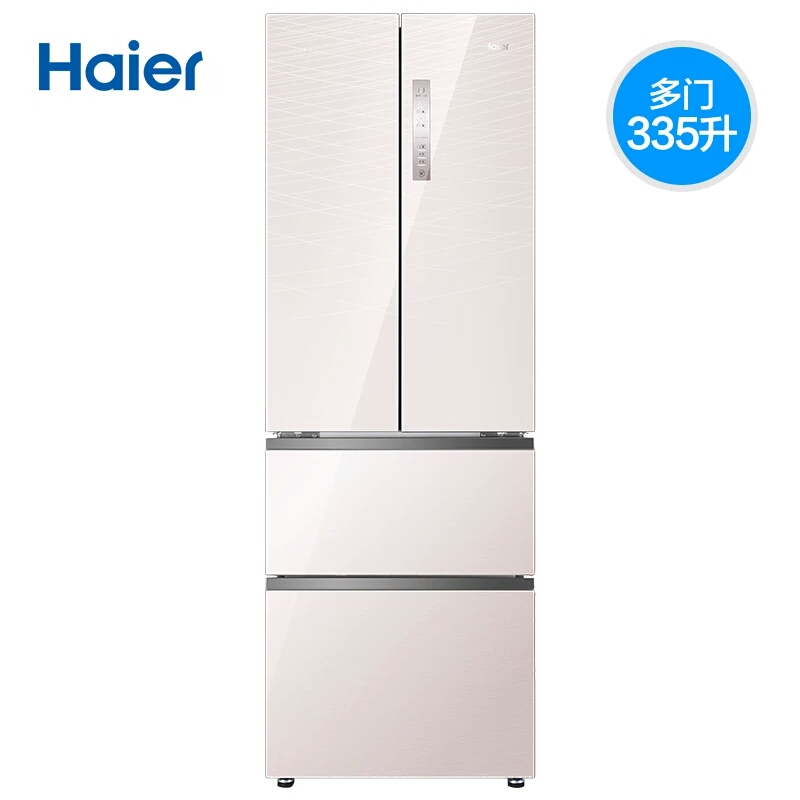 haier/海尔 bcd-335wdecu1法式多门彩晶玻璃无霜变频四开门冰箱