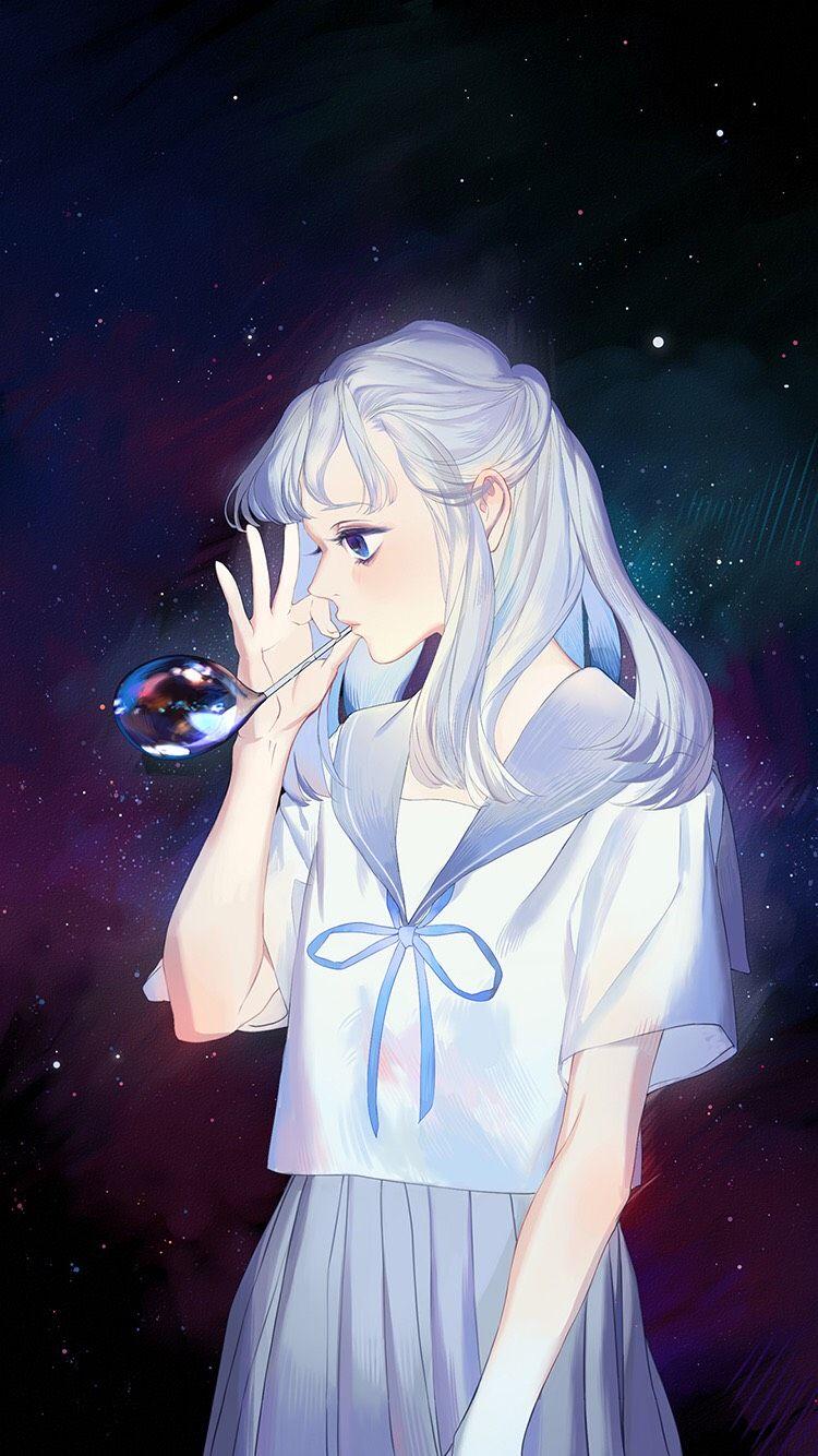 动漫 少女 星空壁纸