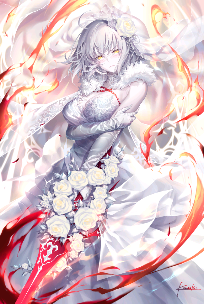 fate fgo avenger 黑贞花嫁画师=光崎 http://www.pixiv.