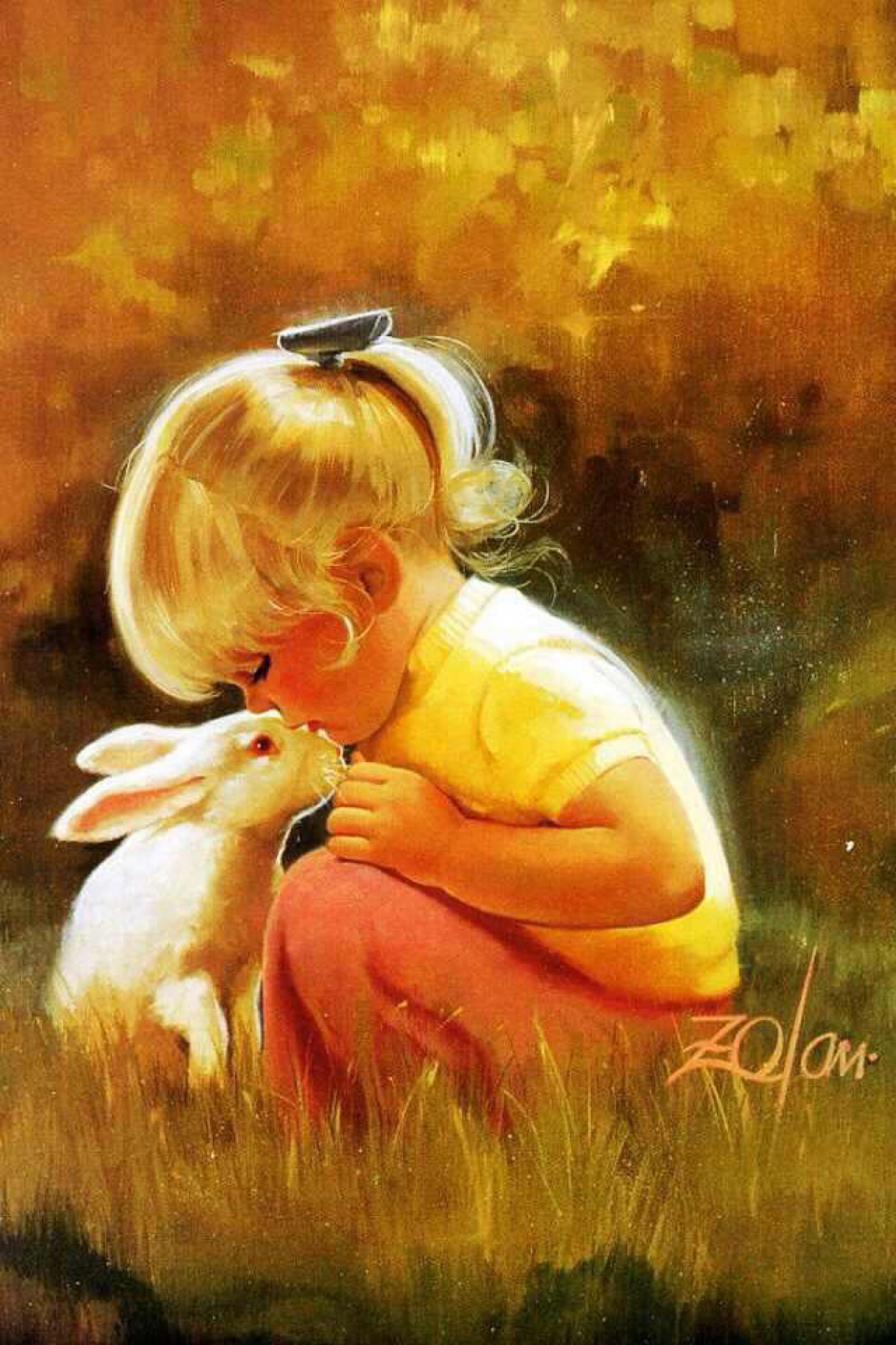 小女孩与兔子