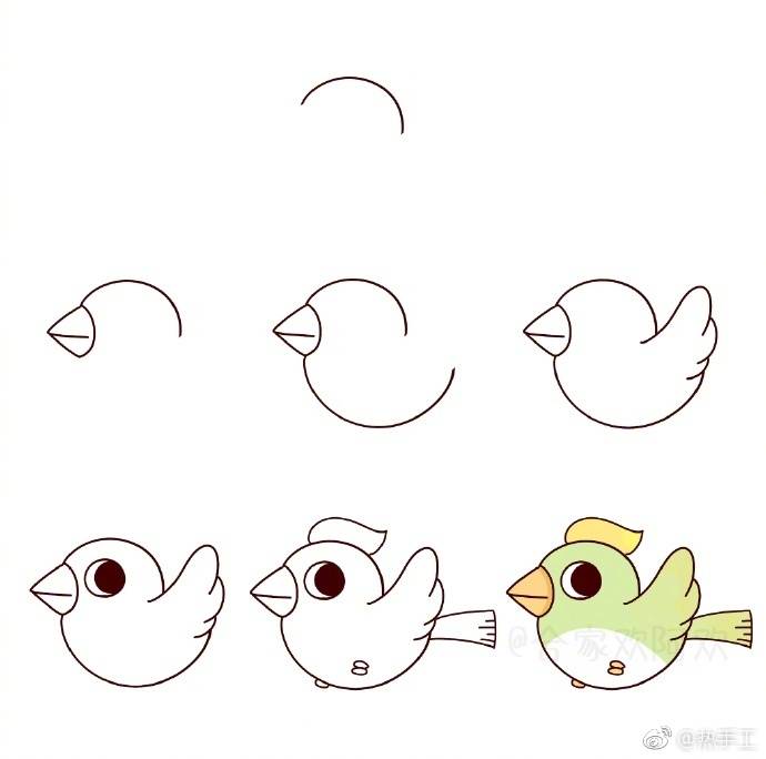 一组萌萌的简笔画小鸟素材73(来源详见水印)