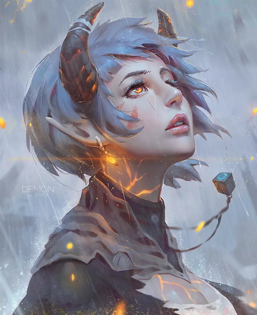 guweiz 是新加坡的插画师,喜欢画各种故事里的女性主角,她笔下的女孩