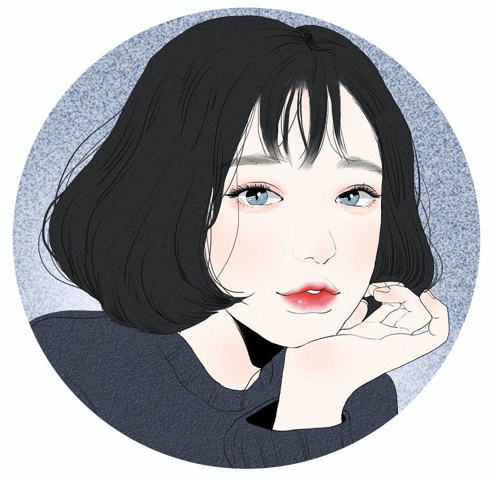 头像 女头 小清新 动漫头像韩国插画师 hyeonsori