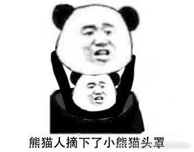 熊猫人摘下了小熊猫头罩熊猫头