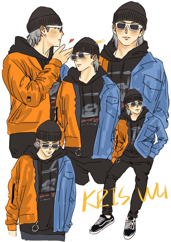 吴亦凡 kris 手绘漫画 壁纸 明星制作人 综艺男神 美男帅哥 | 中国有