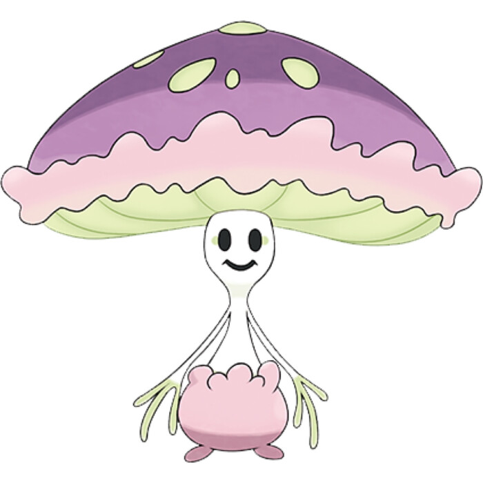 灯罩夜菇:草 妖精,发光宝可梦,睡睡菇的进化型,可吸收和释放能量给