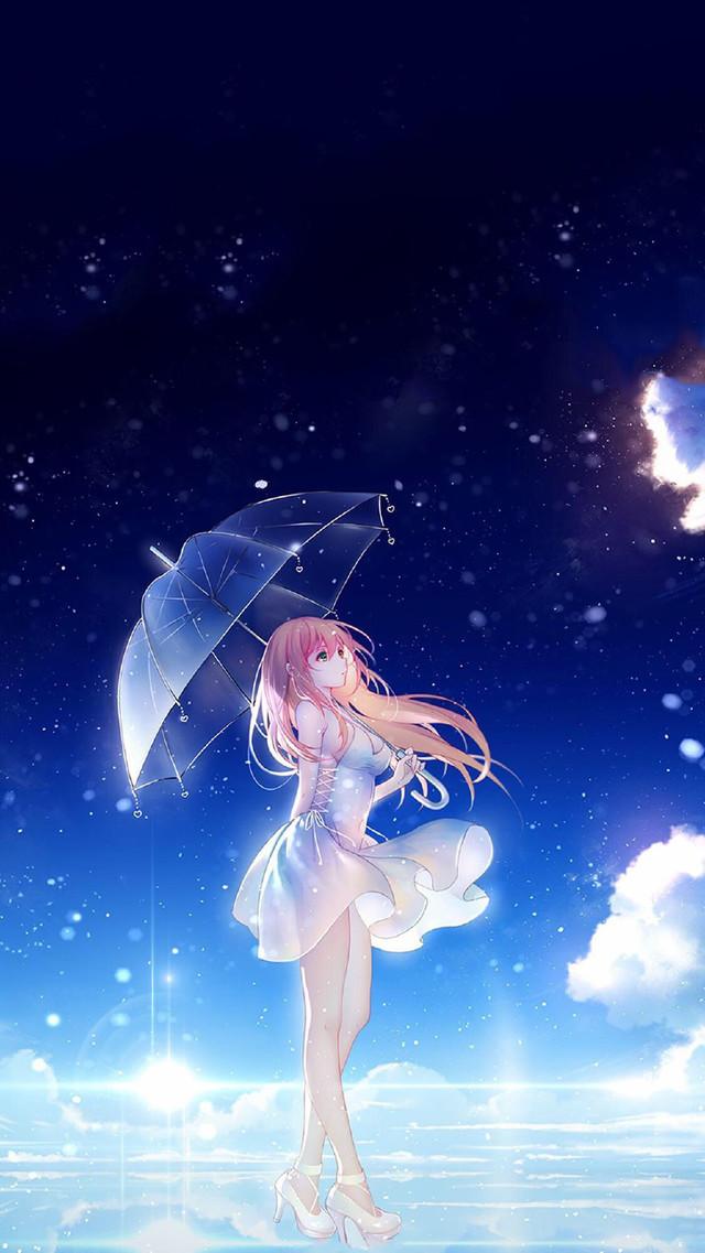 星空下的少女