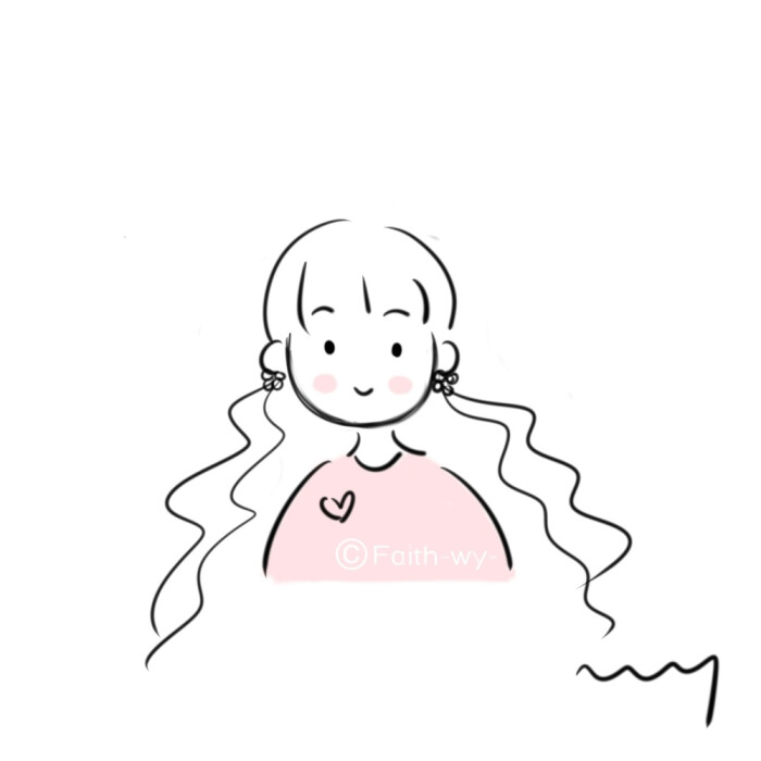 粉丝投稿@faith-wy- 粉色系简笔画小头像