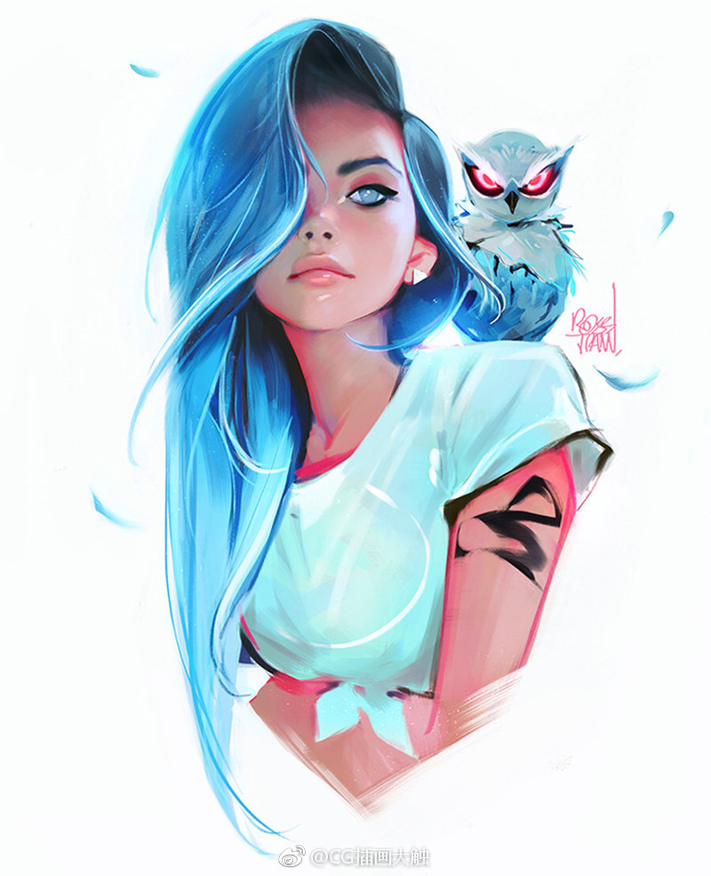 美国插画师 ross tran的作品,da:rossdraws via @cg插画大触