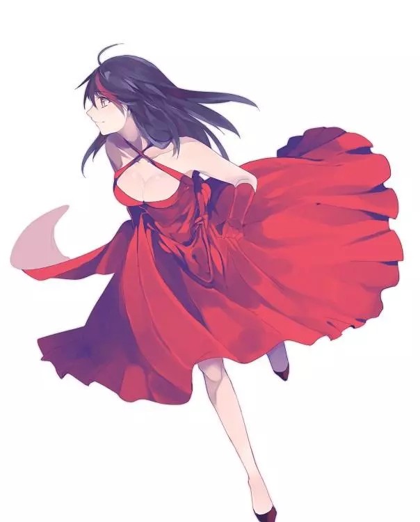 动漫女 头像壁纸细腻意境唯美 红裙