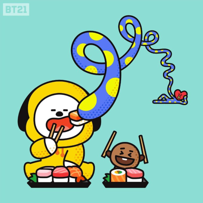 bt21 van koya rj shooky mang chimmy tata cooky