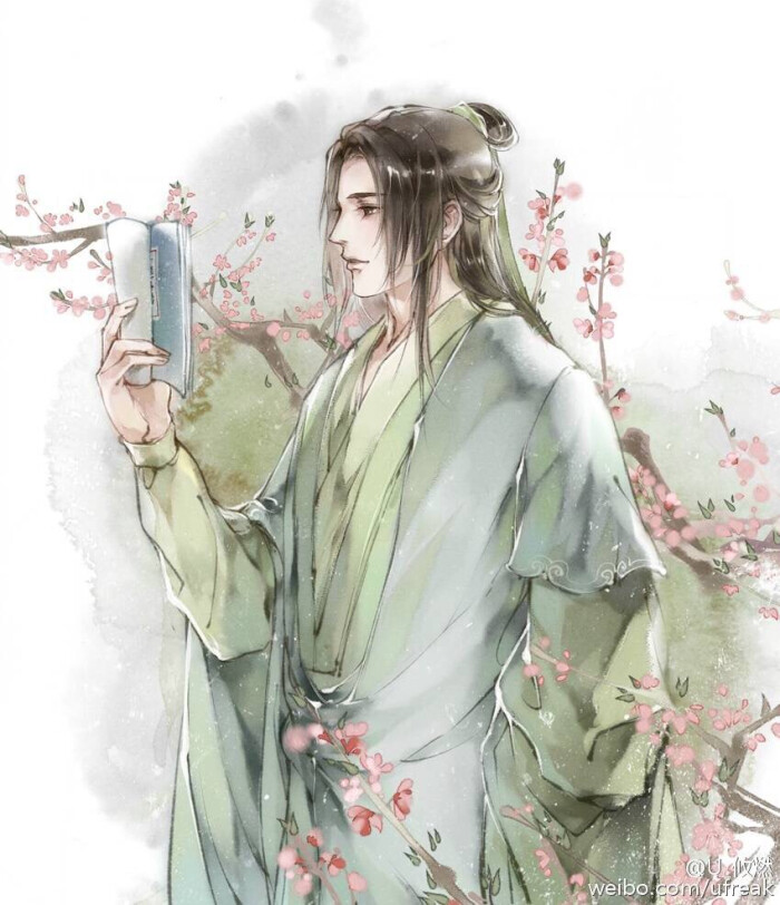 古风少年 水彩临摹素材