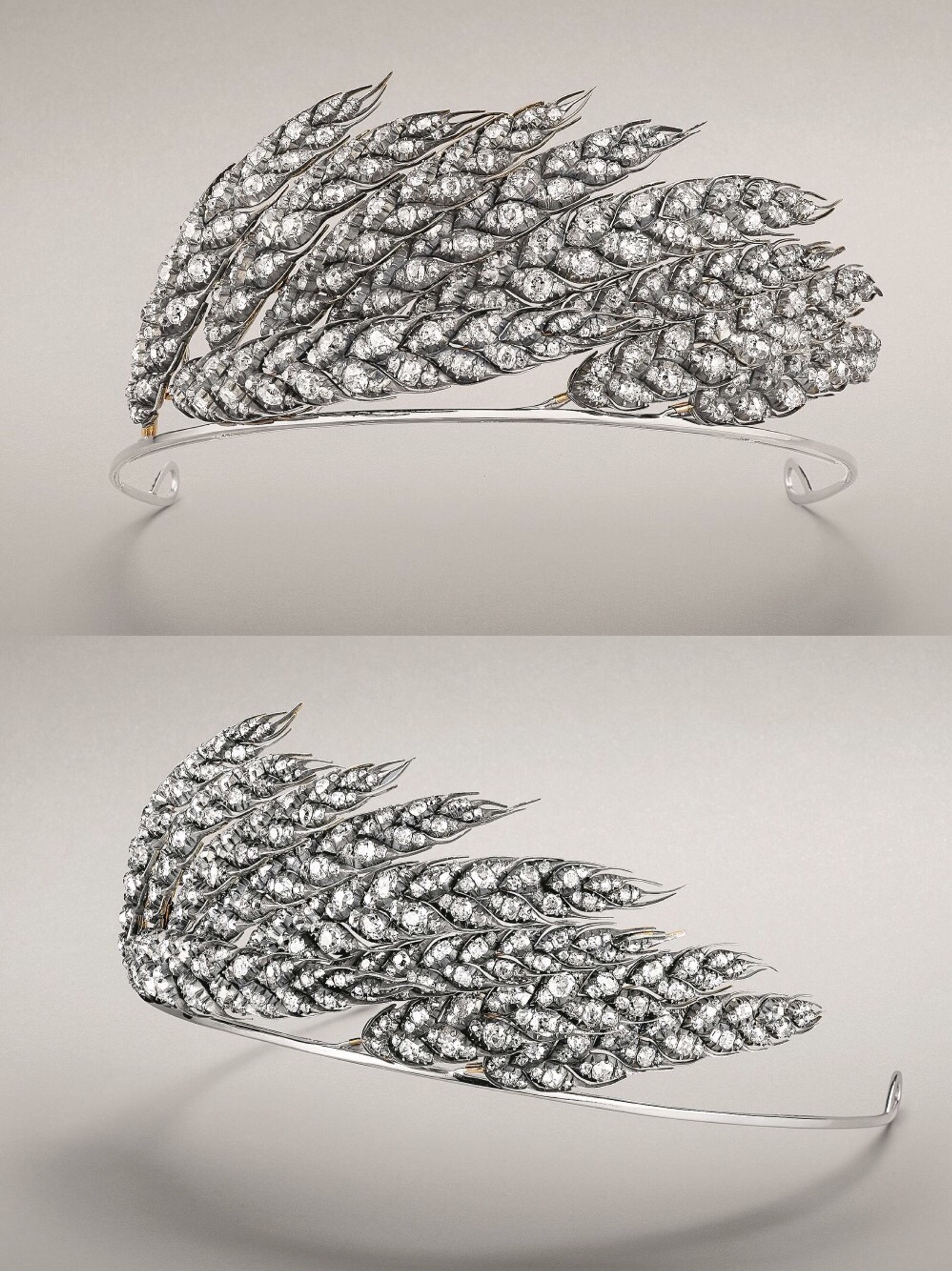 wheat sheaf 王冠,by chaumet,约1811年采用金,银材质制作了9支麦穗